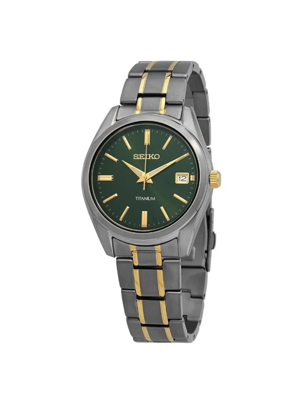 NWT Seiko Essentials Quartz Green Dial Men's Watch